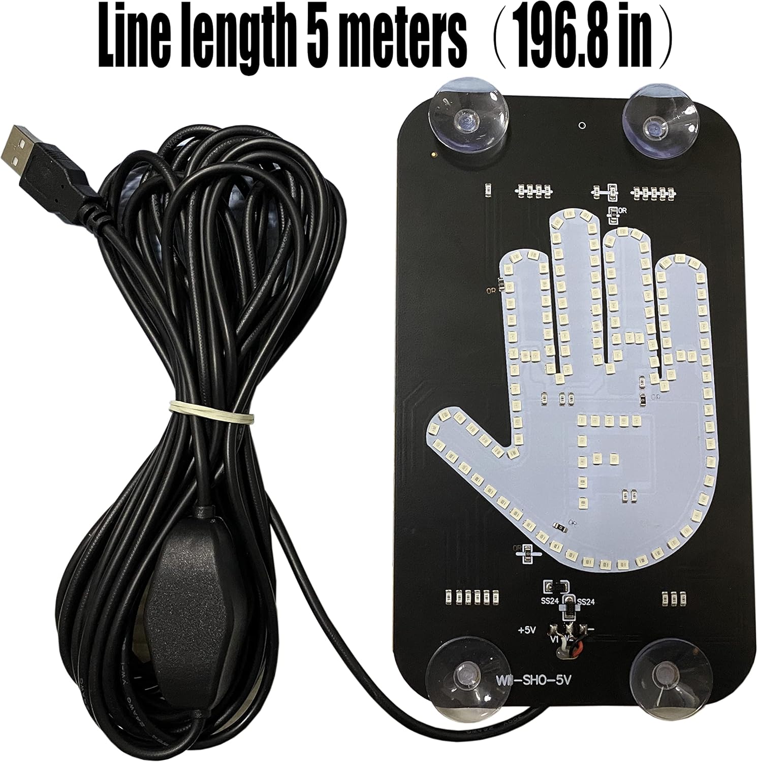 LED Middle Finger Sign for Car,Middle Finger Light for Car Truck, Thank You Lights, Thumb Up Down Light, Cool Car Interior Light to Express Yourself, Cool Funny Back Window Sign